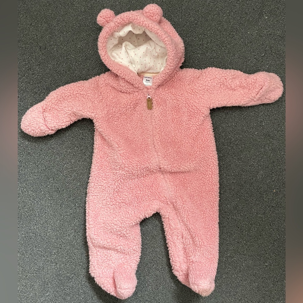 Cozy Pink Fleece Baby One Piece